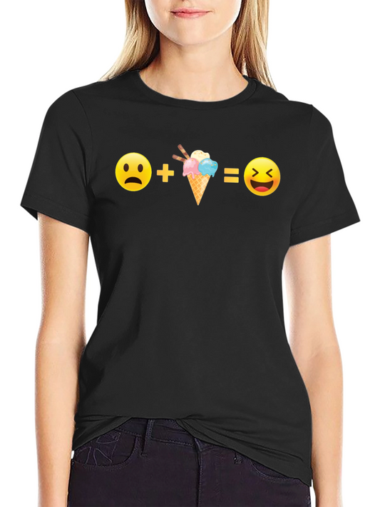 Funny Emoji Equation Black T-Shirt