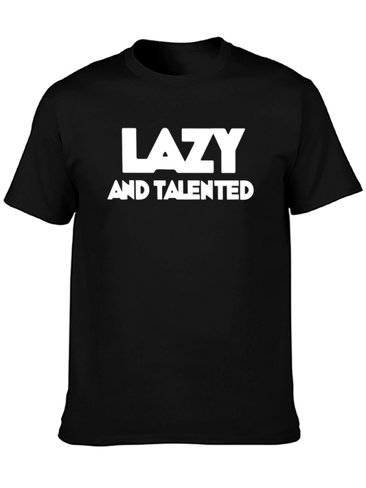 Lazy And Talented Graphic Tee - Black Casual Shirt