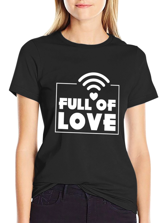 Full of Love Graphic T-Shirt - Stylish Black Tee