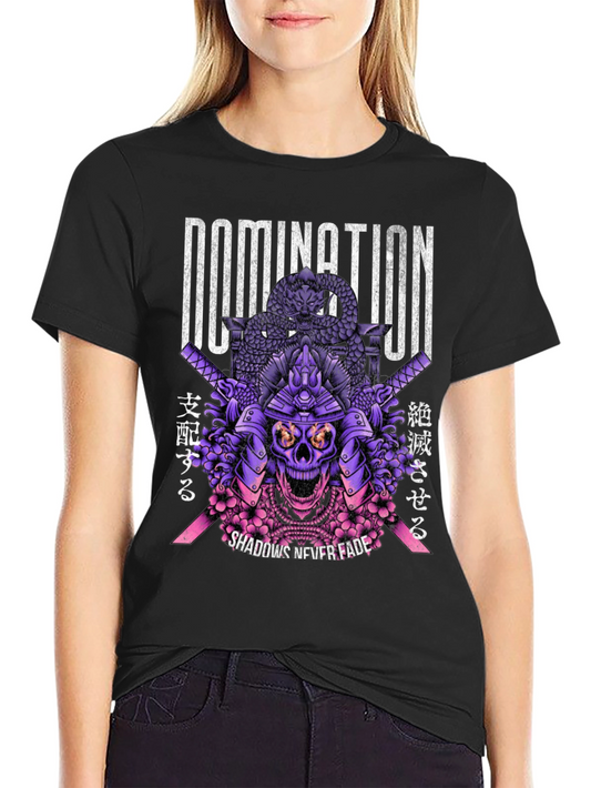 Domination Samurai Skull Graphic T-Shirt