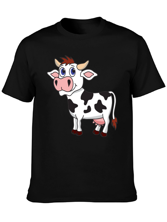 Cartoon Cow Graphic Tee - Fun & Unique