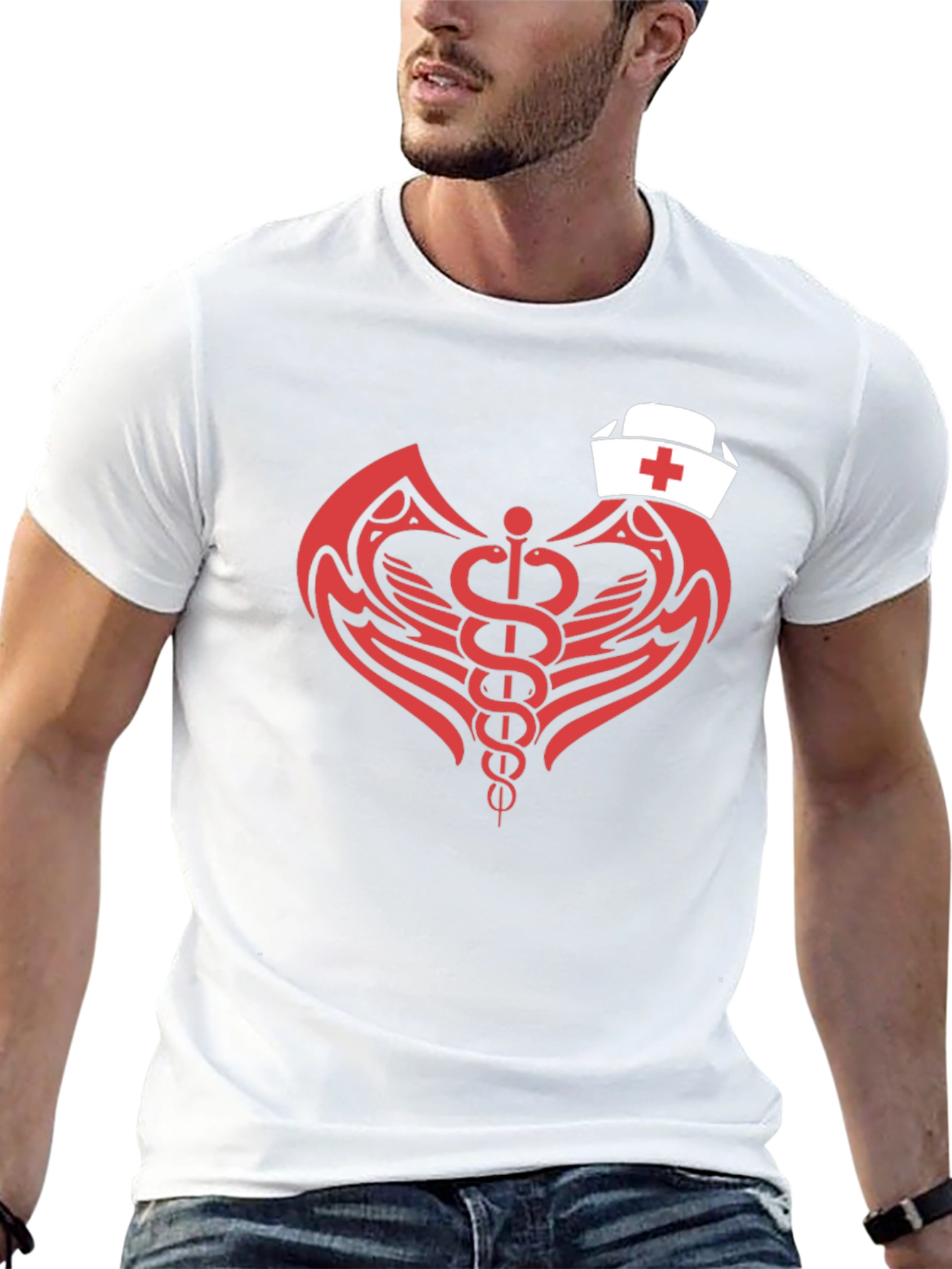 Nurse Caduceus T-Shirt - Modern Graphic Tee