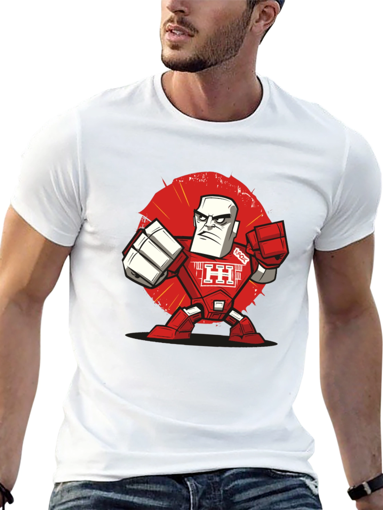 Robot Warrior Graphic Tee - Black