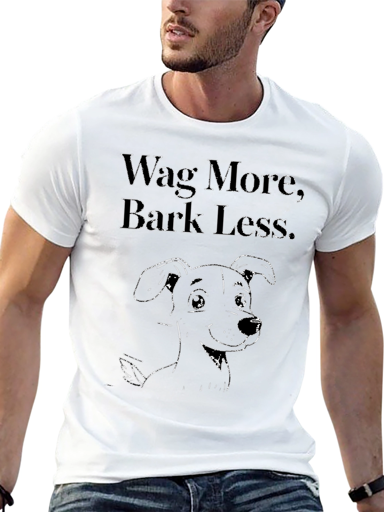 Wag More Bark Less Dog Graphic Tee