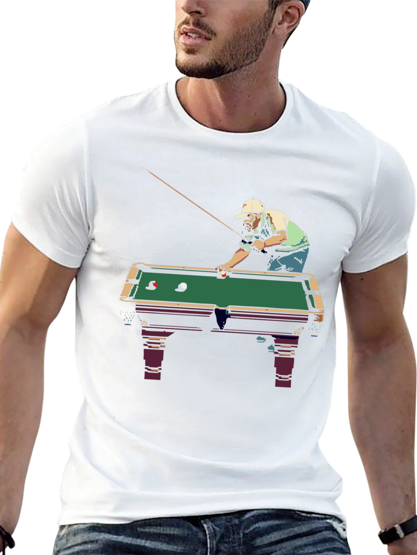 Billiard Player Graphic Tee - Cool & Casual!