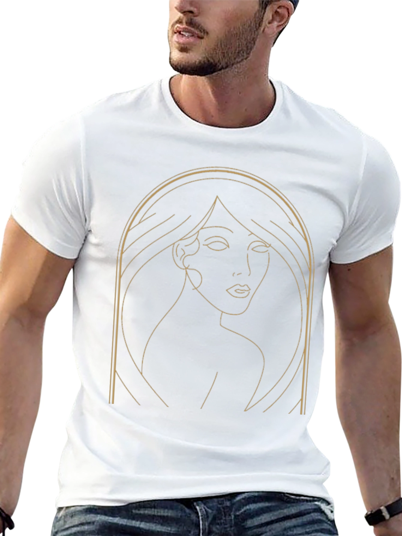 Minimalist Woman Line Art Graphic T-Shirt