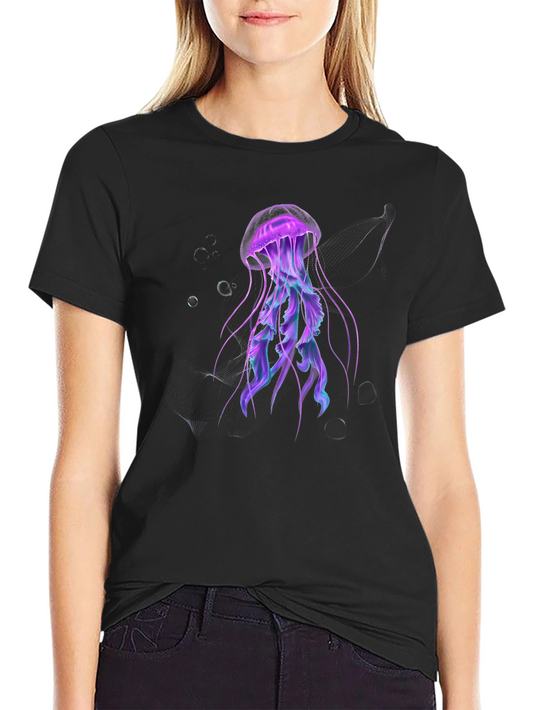 Jellyfish Graphic Black Tee - Unique Design