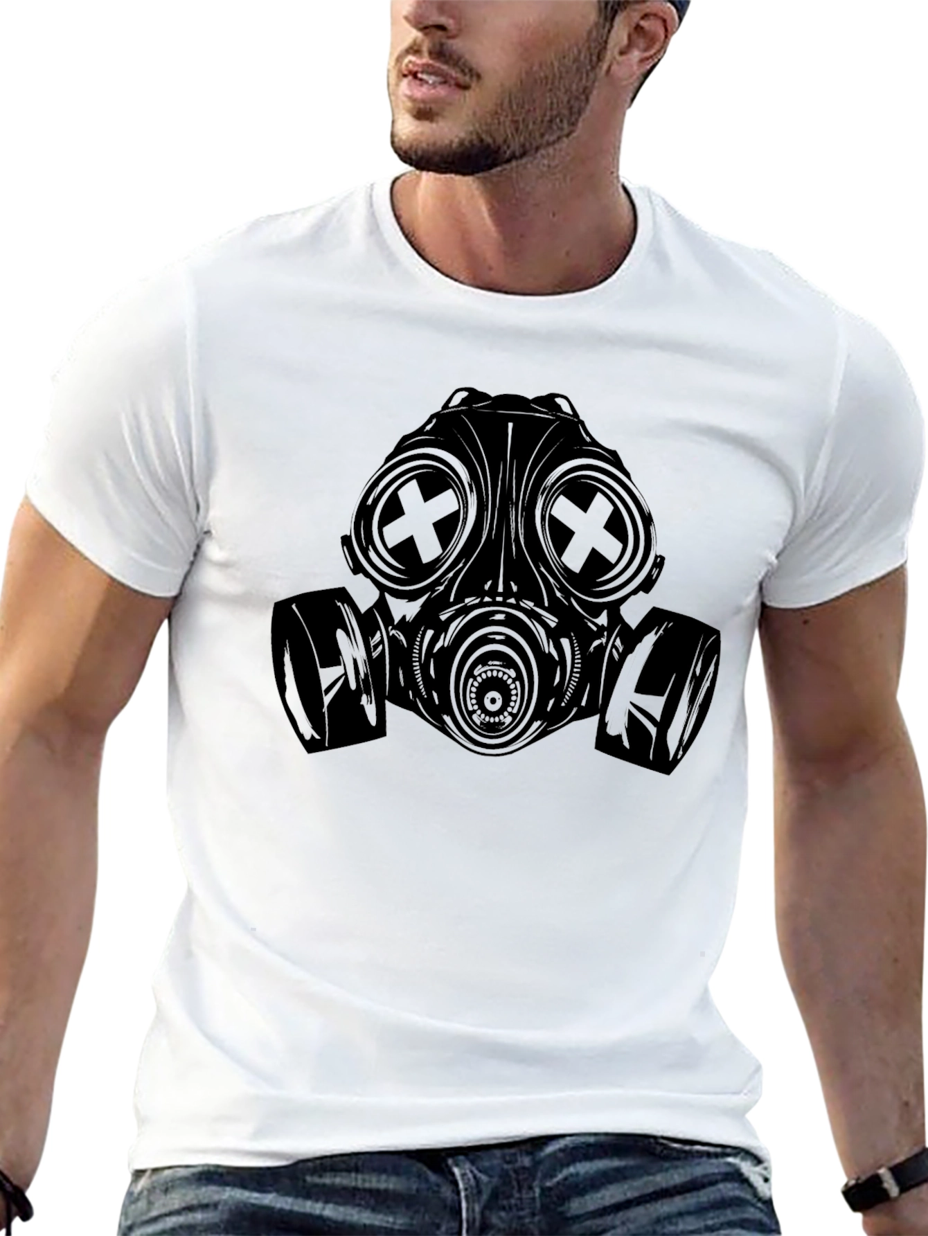 Gas Mask Graphic Tee - Dark Aesthetic Shirt