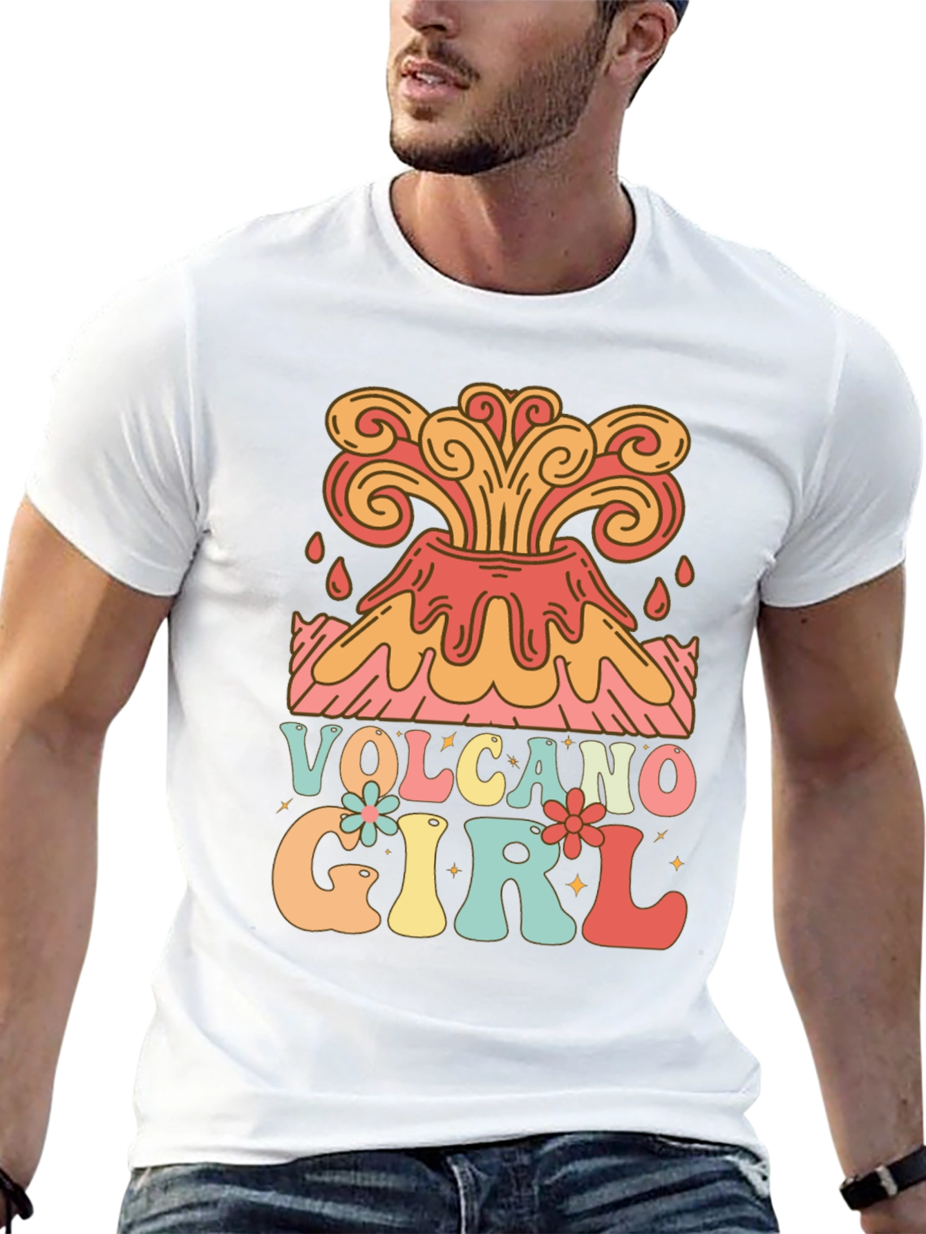 Volcano Girl Retro Style Graphic Tee