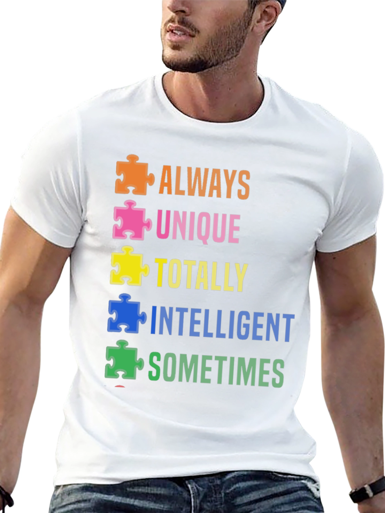 Autism Awareness T-Shirt - Always Unique Puzzle Piece Design