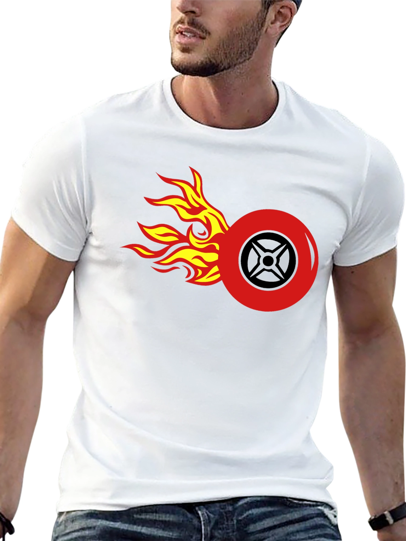 Flame Wheel Graphic Tee - Mens Black T-Shirt
