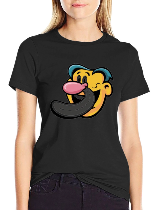 Cartoon Road Tongue T-Shirt