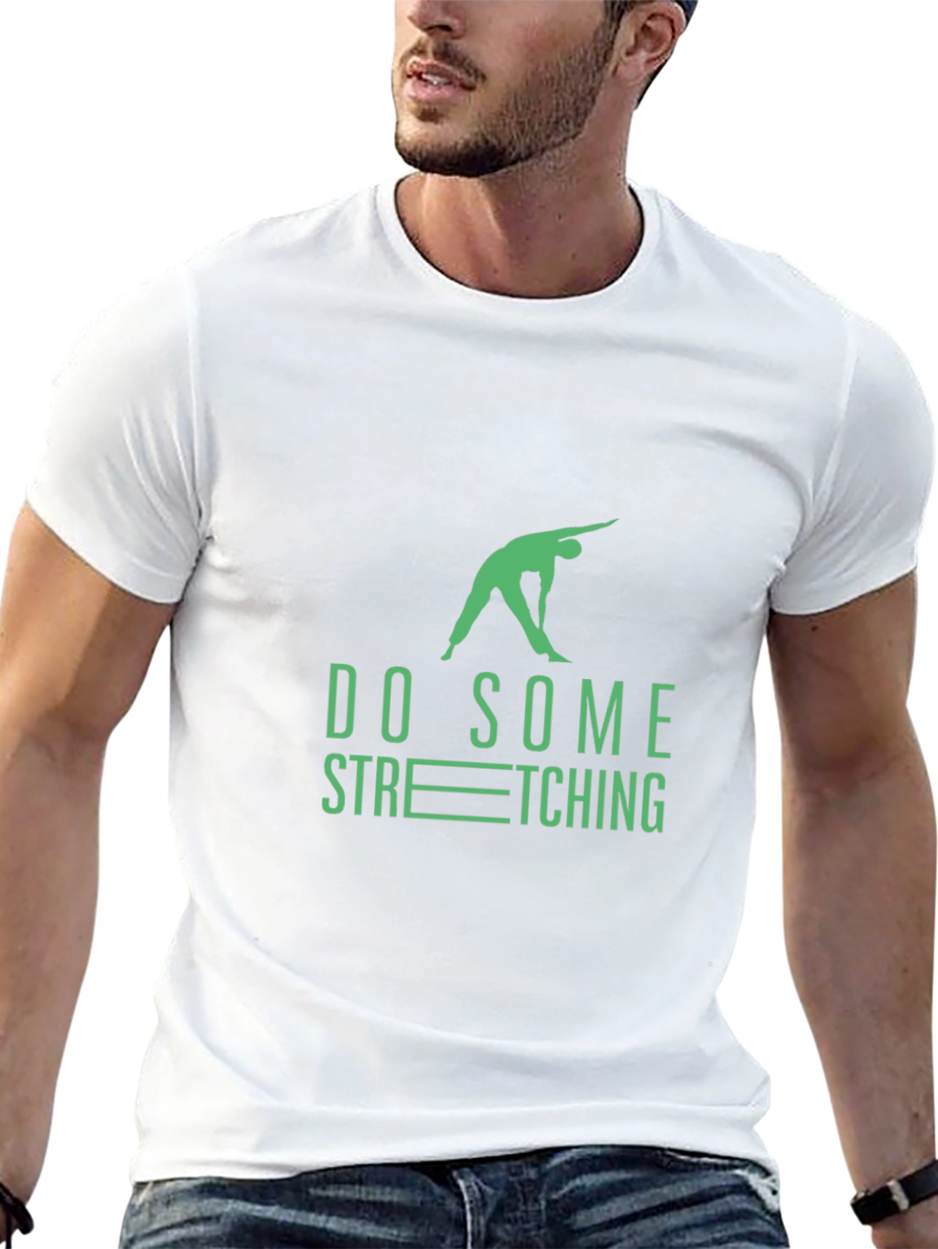 Do Some Stretching Black Graphic Tee