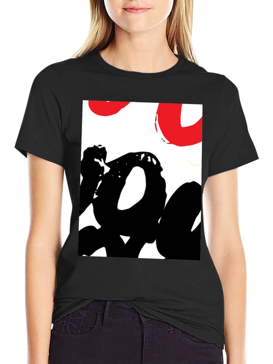 Abstract Graphic Tee - Black Casual T-Shirt