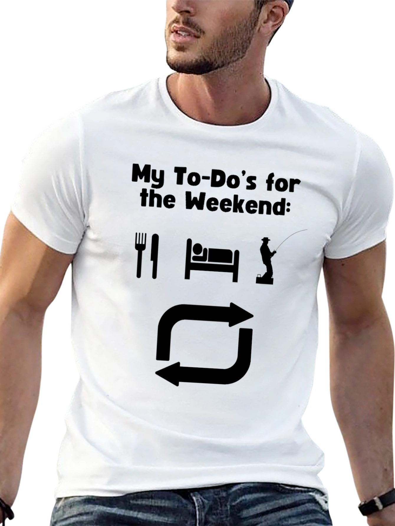 Weekend To-Do T-Shirt: Eat Sleep Fish Repeat