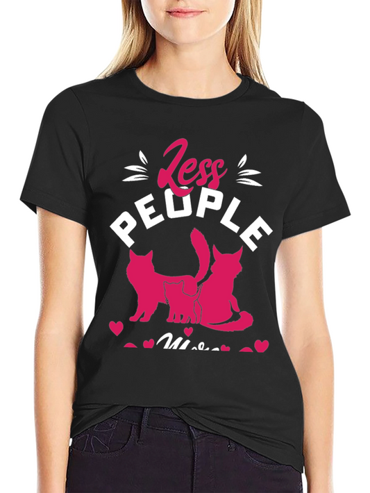 Less People More Cats Graphic Tee
