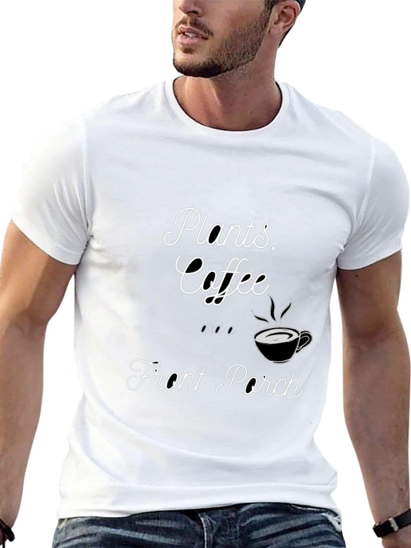 Plants Coffee Front Porch Graphic T-Shirt