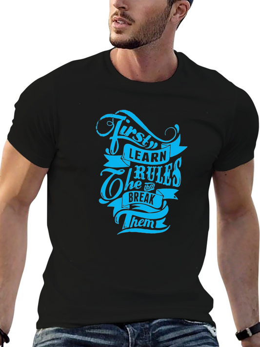 First Learn the Rules Graphic Tee - Black