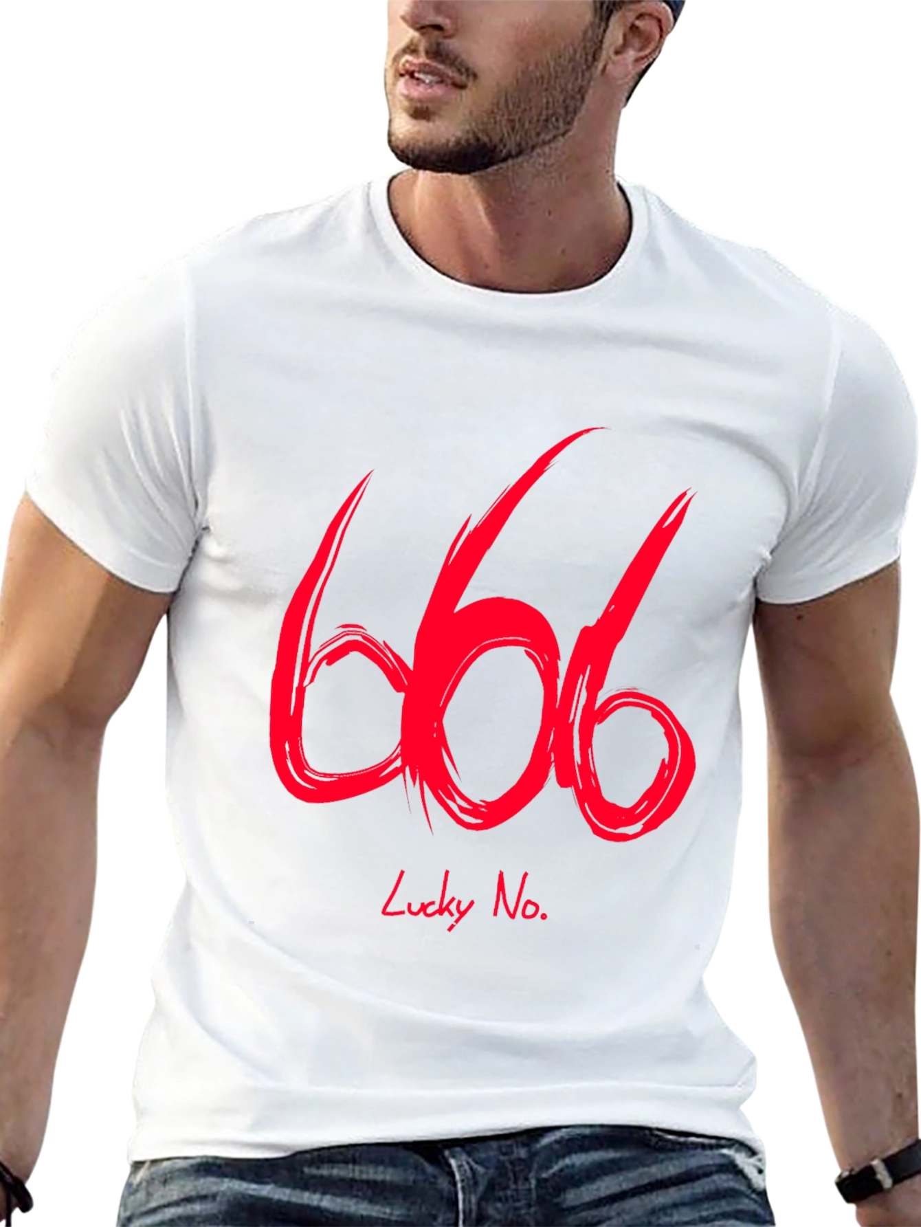 Lucky No. 666 Graphic Tee - Black