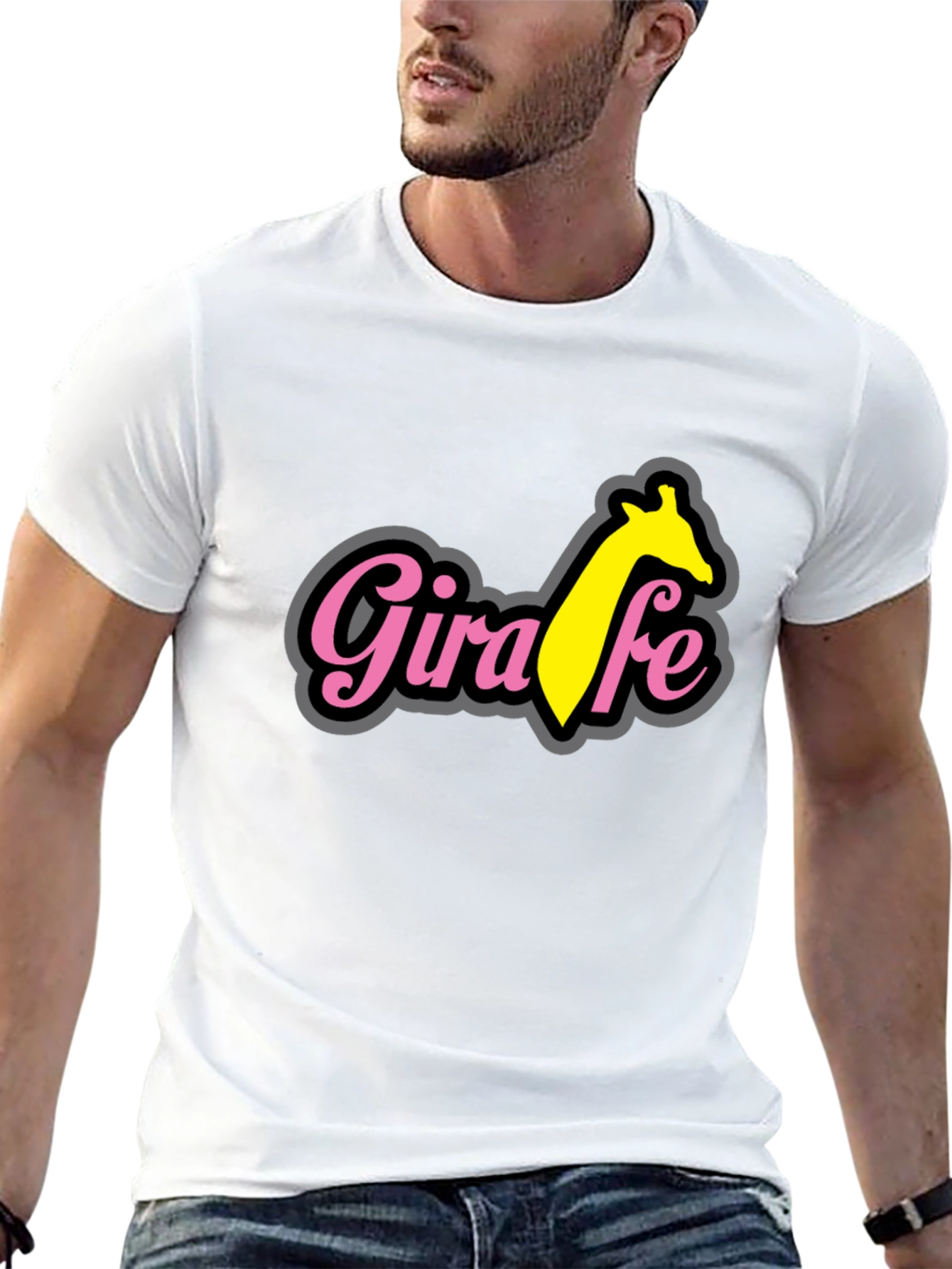 Giraffe T-Shirt - Black Cotton Blend Tee