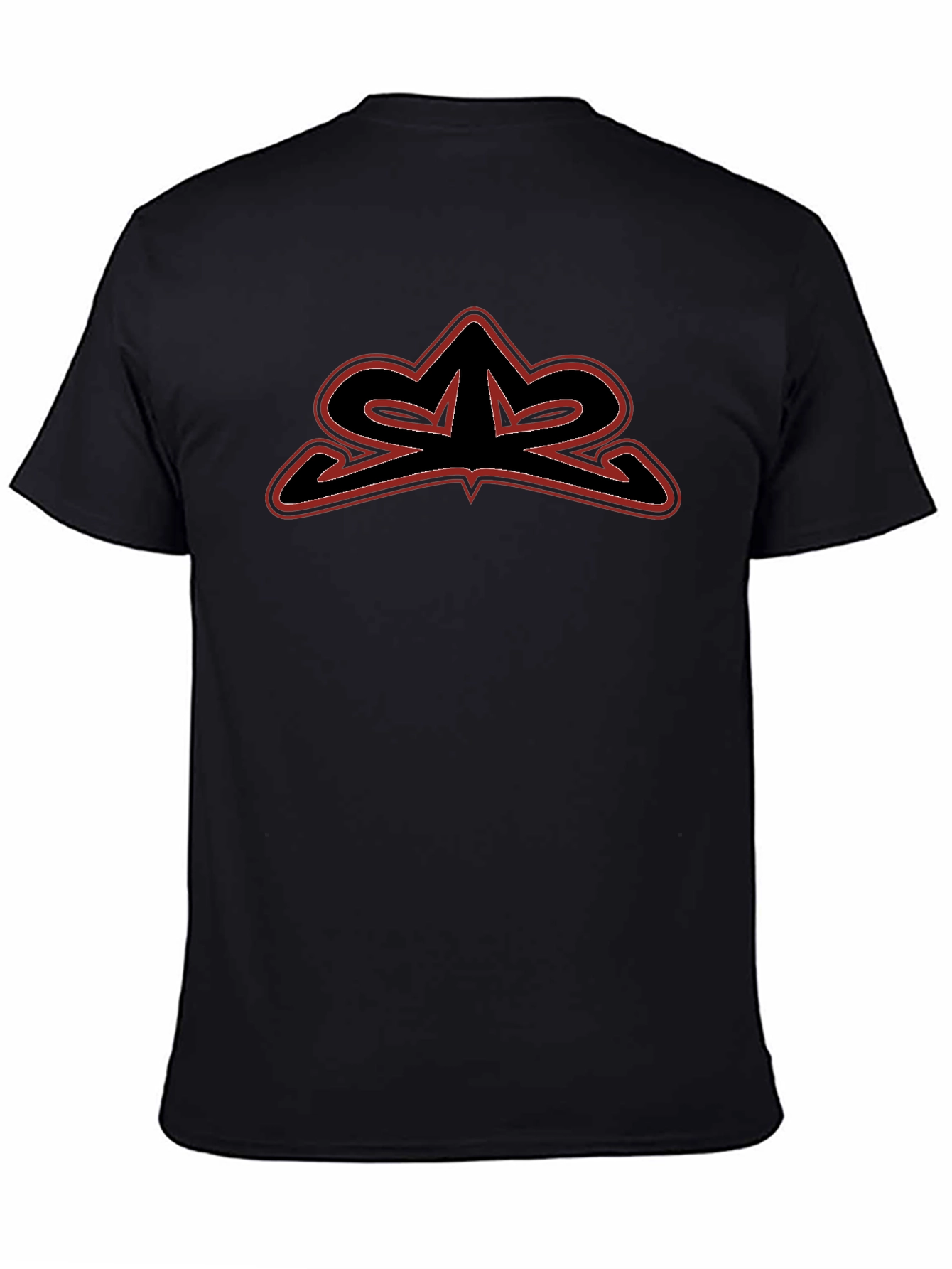 Mens Black Graphic Tee - Edgy Logo Design