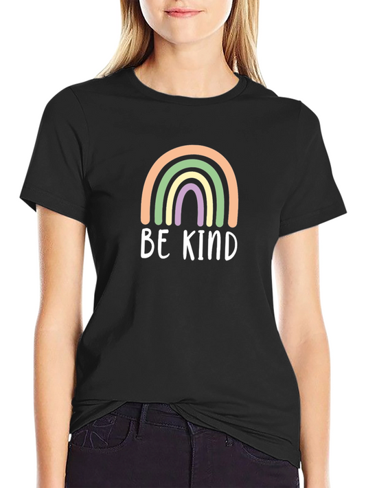 Be Kind Rainbow Graphic Tee - Black