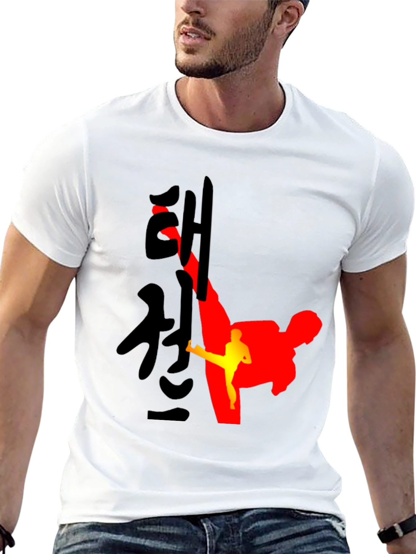 Taekwondo Silhouette Graphic Tee - Martial Arts Shirt