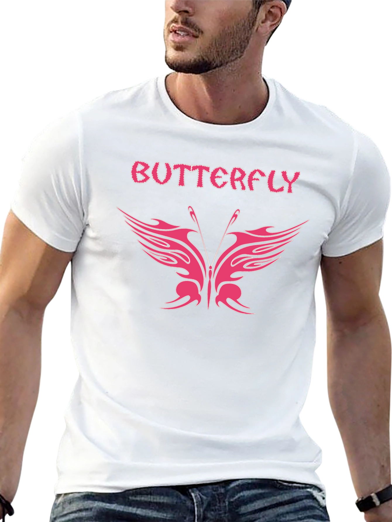 Butterfly Graphic Tee - Stylish Black T-Shirt