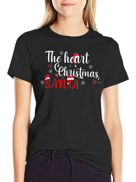 Heart of Christmas Santa Graphic T-Shirt