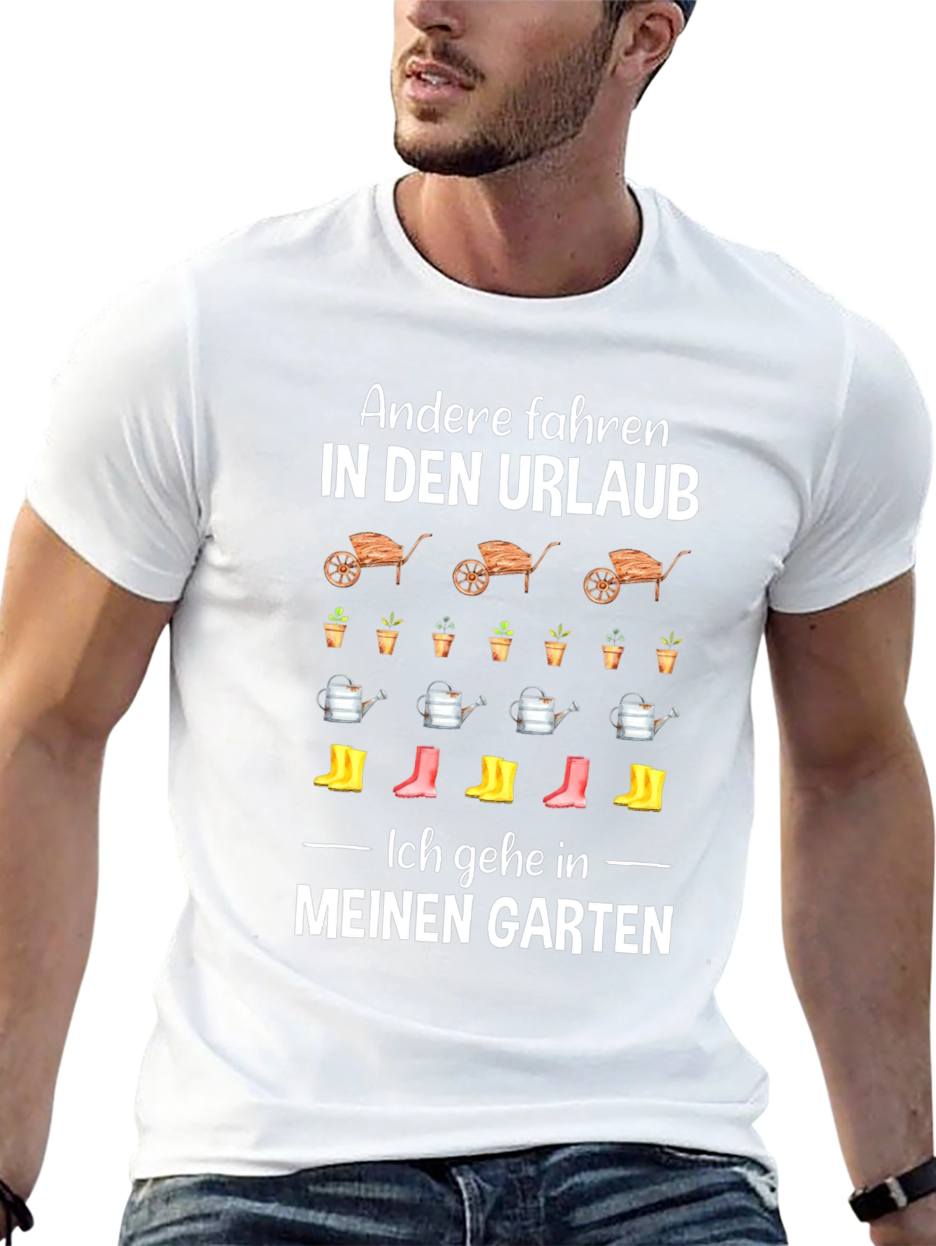 Gardening T-Shirt: Urlaub vs Garten