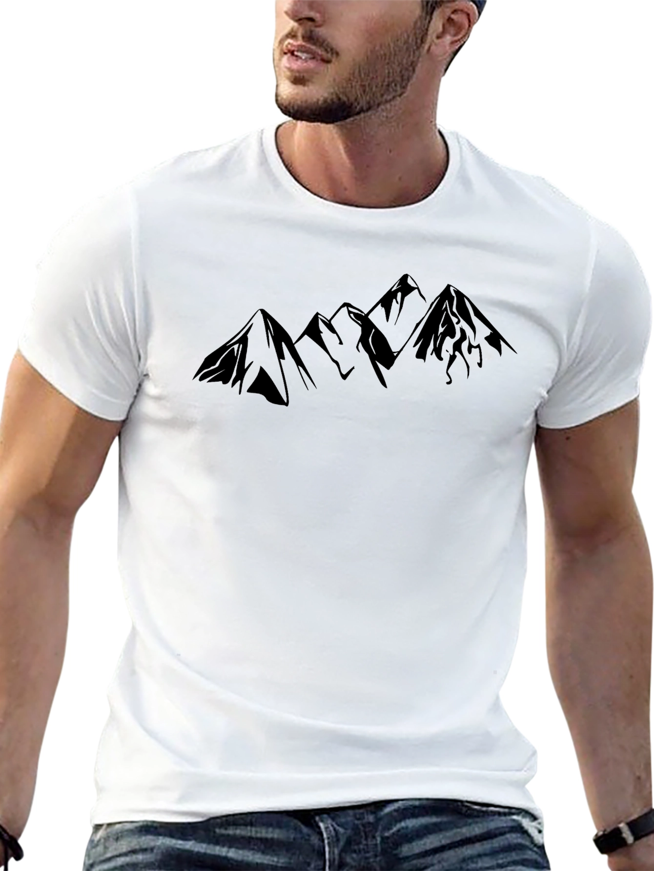 Mountain Silhouette Graphic Black T-Shirt