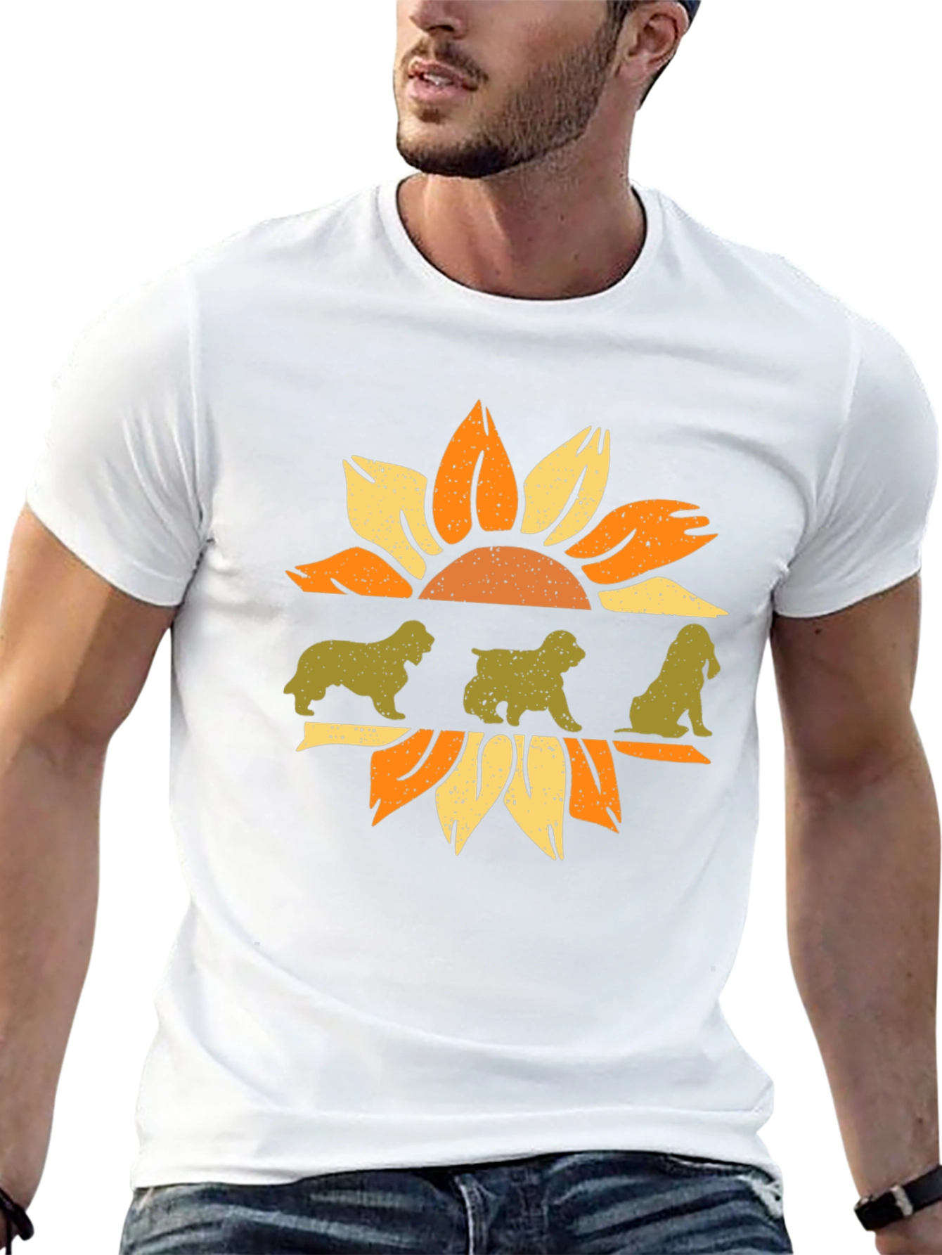 Dog Sunflower Graphic Tee