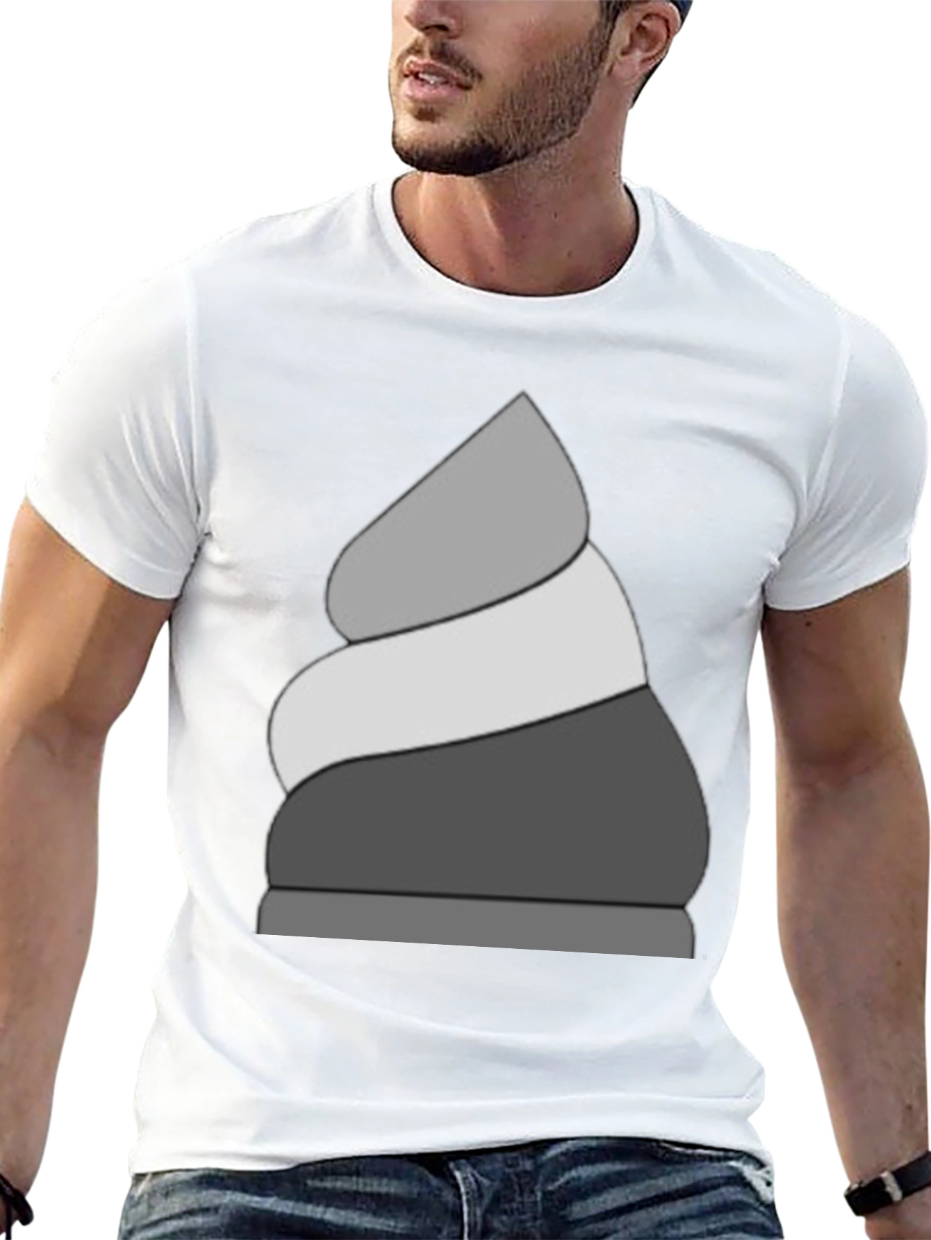 Stylish Black T-Shirt with Ice Cream Design