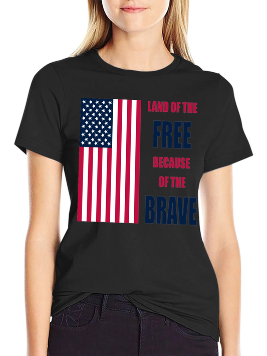 Land of the Free T-Shirt - Patriotic USA Flag Design