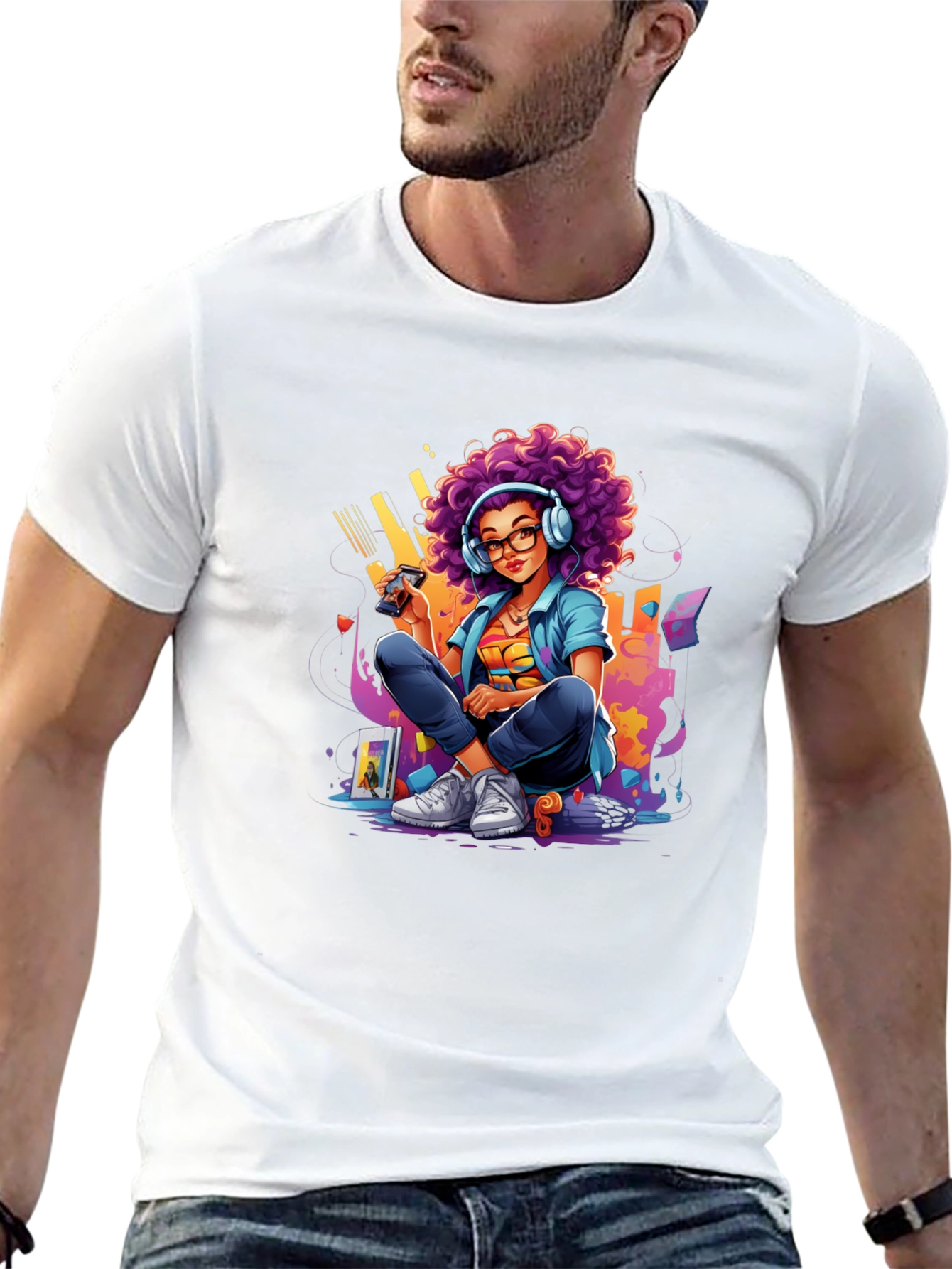 Gaming Girl Graphic Tee - Cool Retro Style