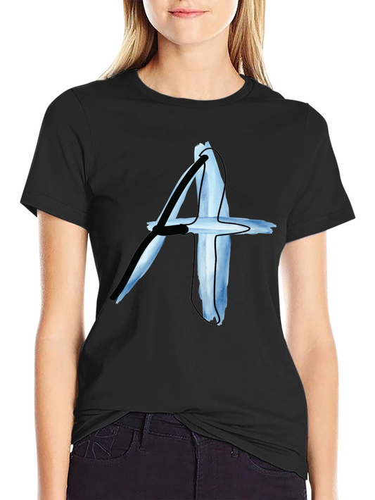 Abstract A Graphic Print Black T-Shirt