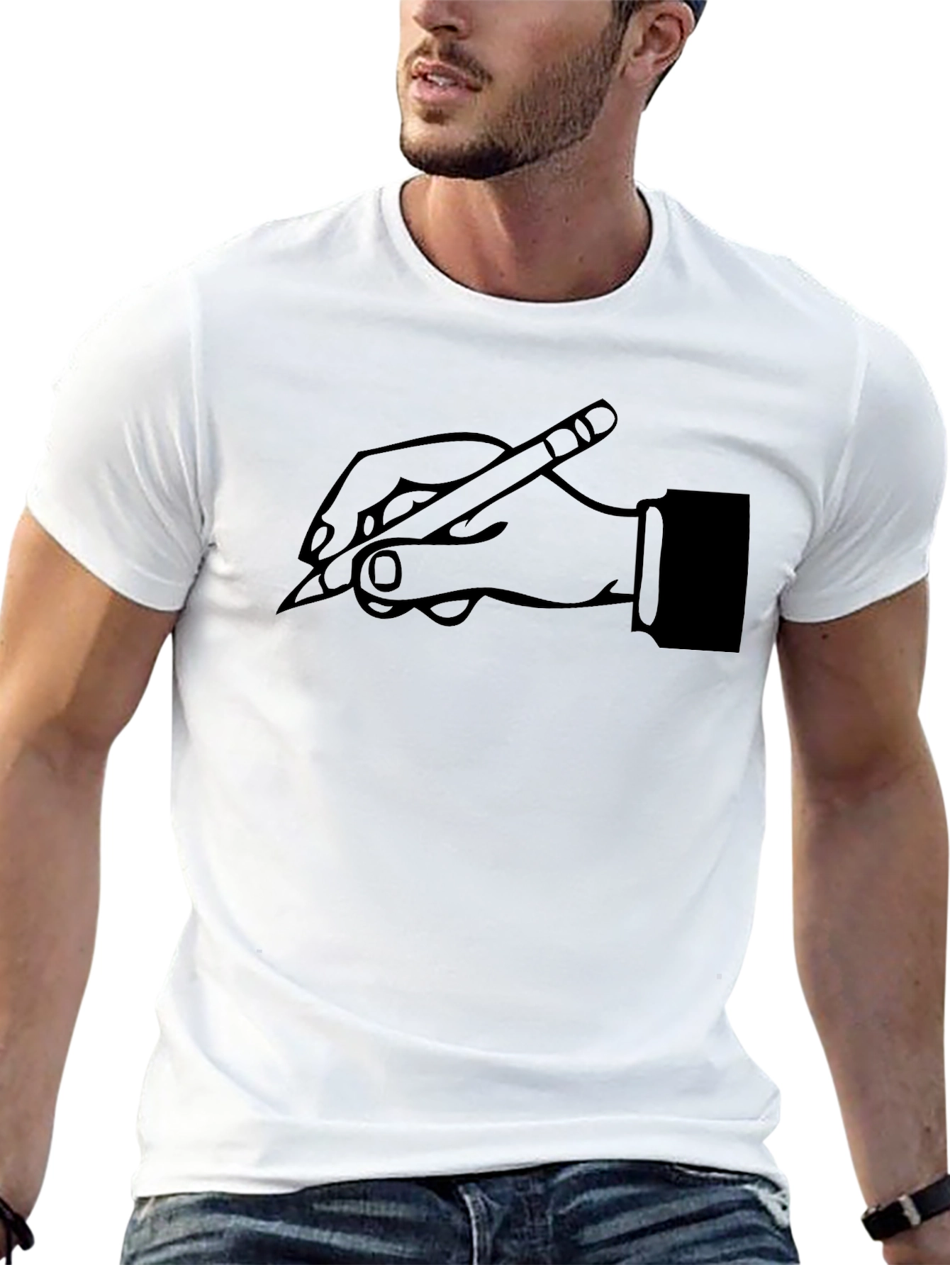 Graphic Tee - Hand Holding Pencil