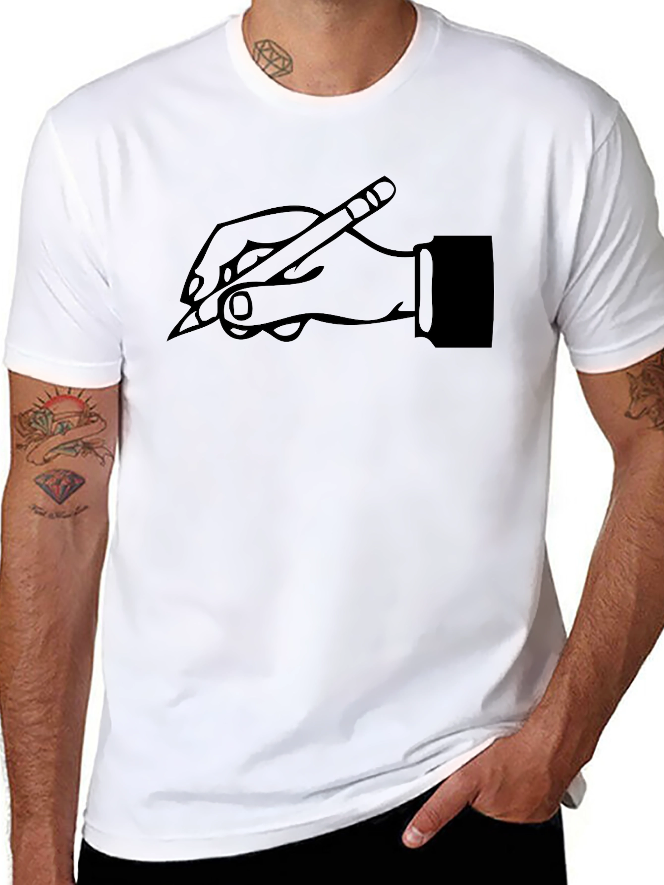Graphic Tee - Hand Holding Pencil