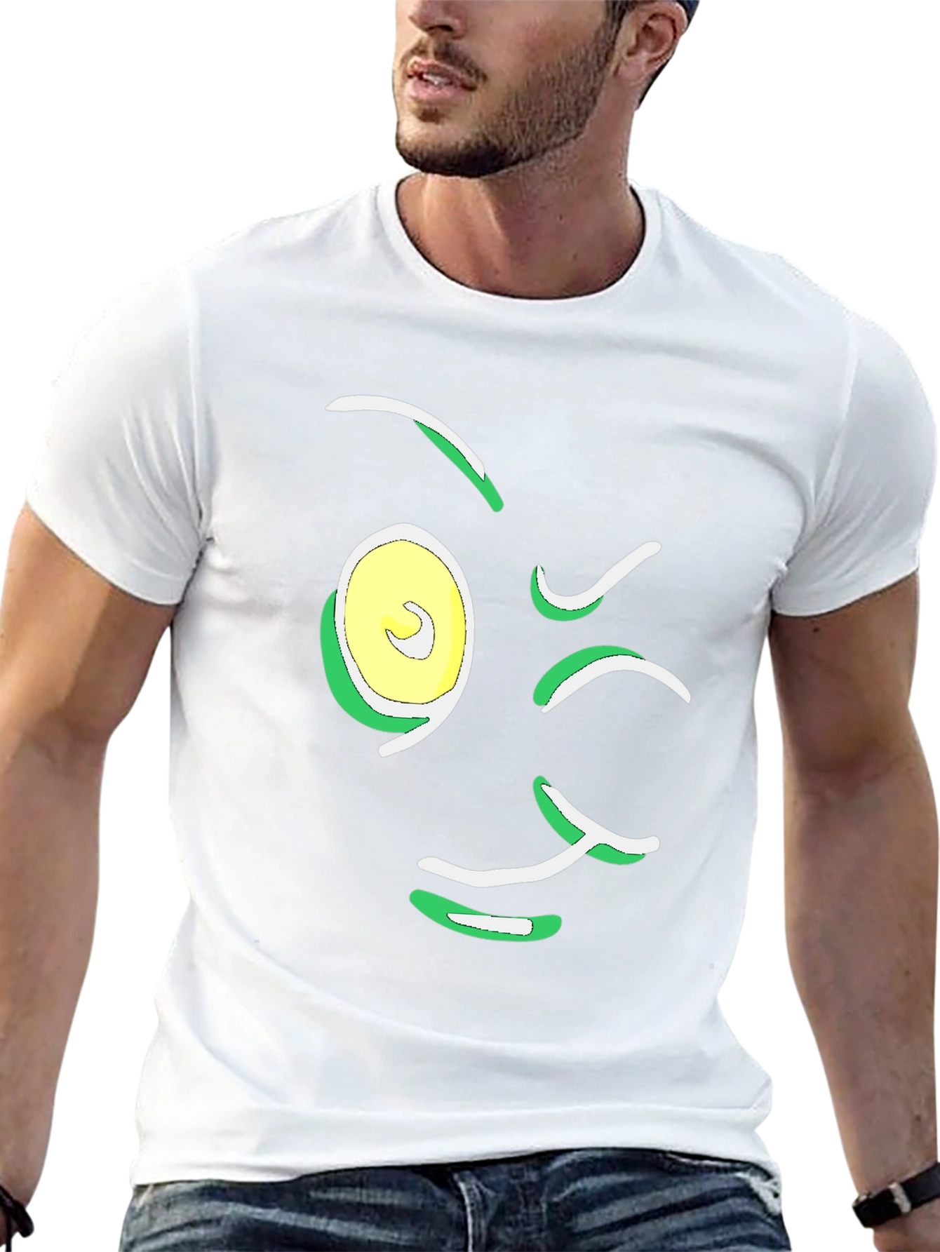Winking Face Graphic Tee - Black Cotton