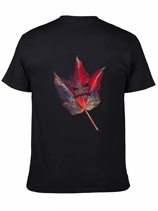 Spooky Leaf Graphic Tee - Halloween Shirt