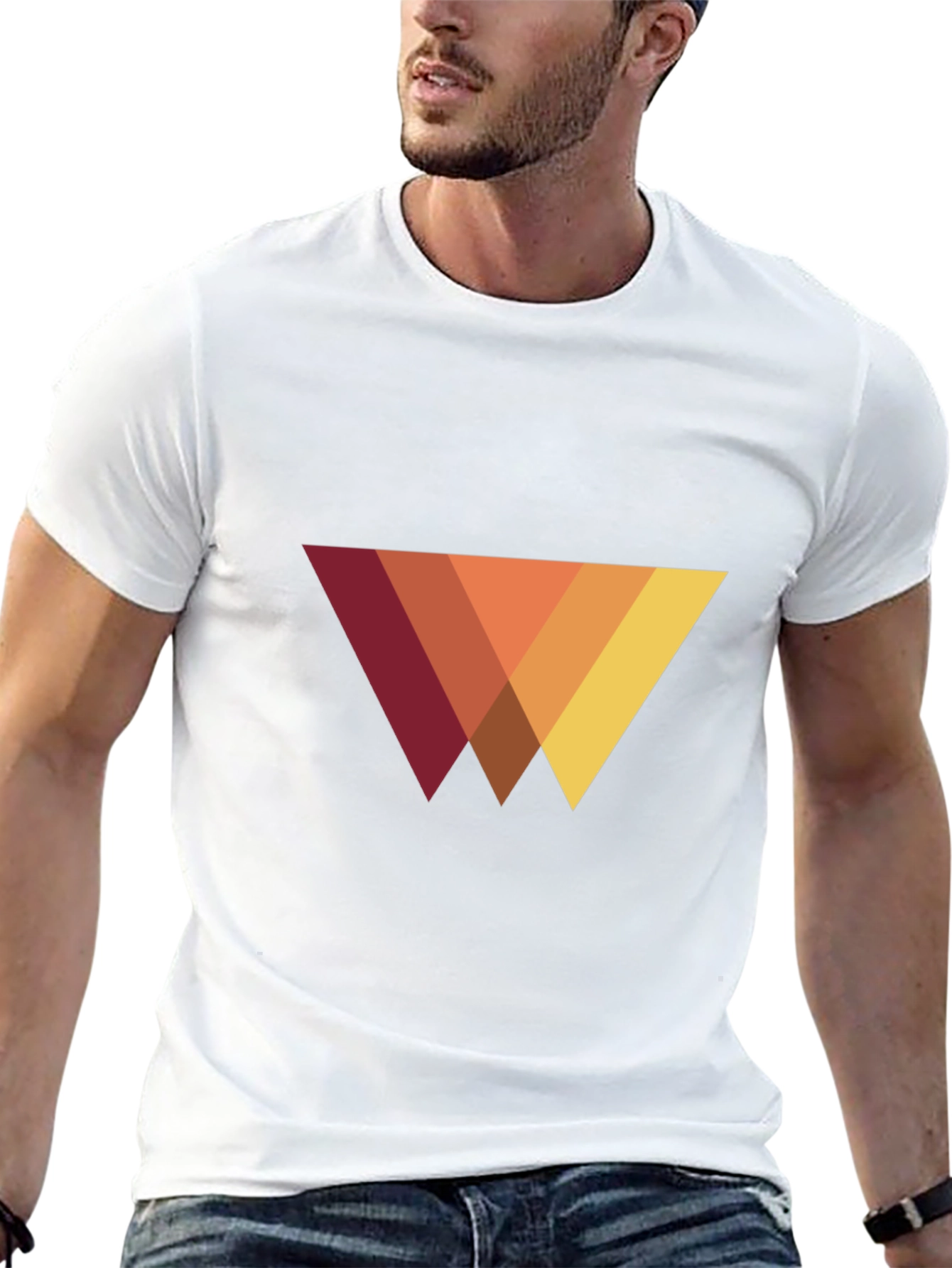 Modern Geometric Triangle T-Shirt - Casual Style