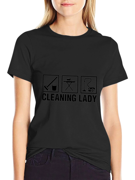 Cleaning Lady Graphic Black T-Shirt