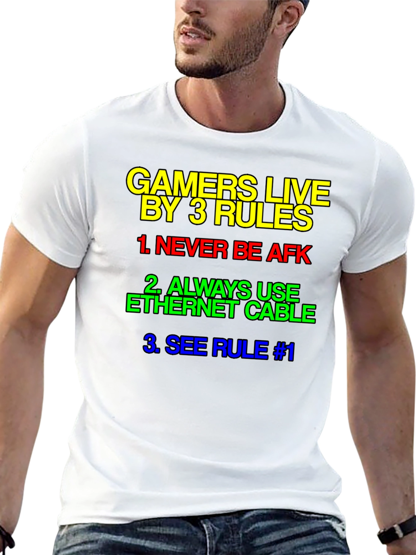 Gamer Rules T-Shirt - Live By 3 Rules Tee