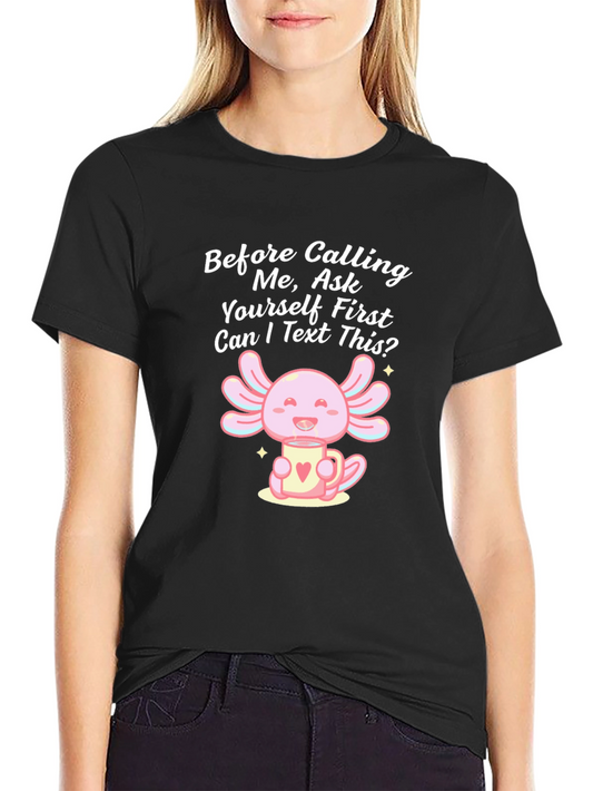 Axolotl Text First Black T-Shirt