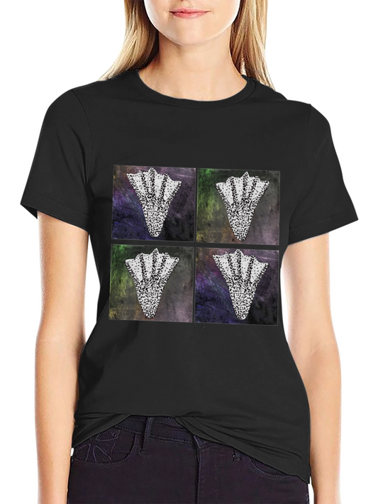 Abstract Motif Graphic Tee for Men - Black