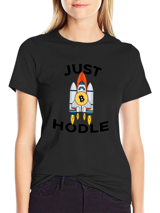 Just Hodle Bitcoin Rocket Black T-Shirt