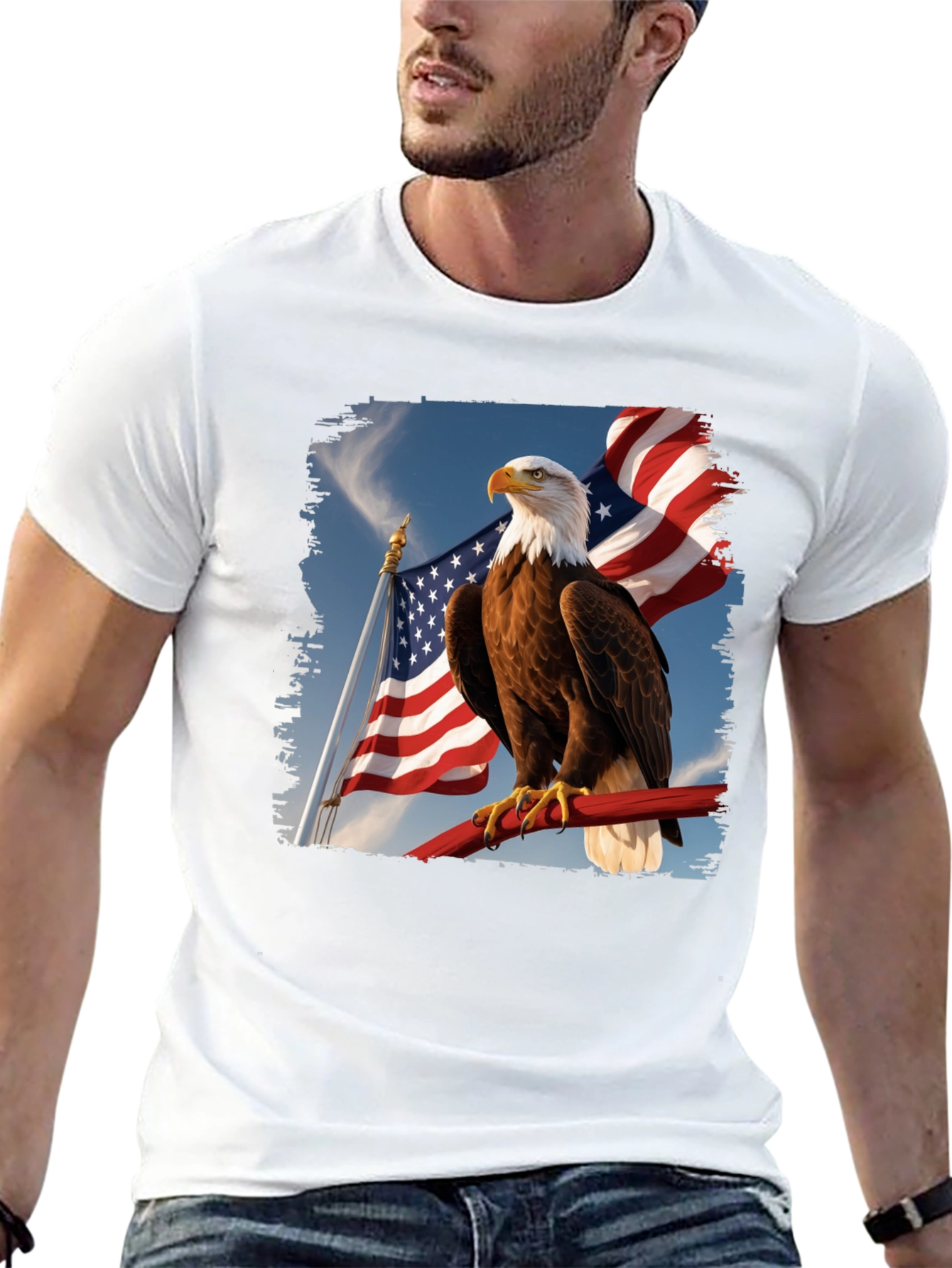 Eagle & American Flag Graphic Tee