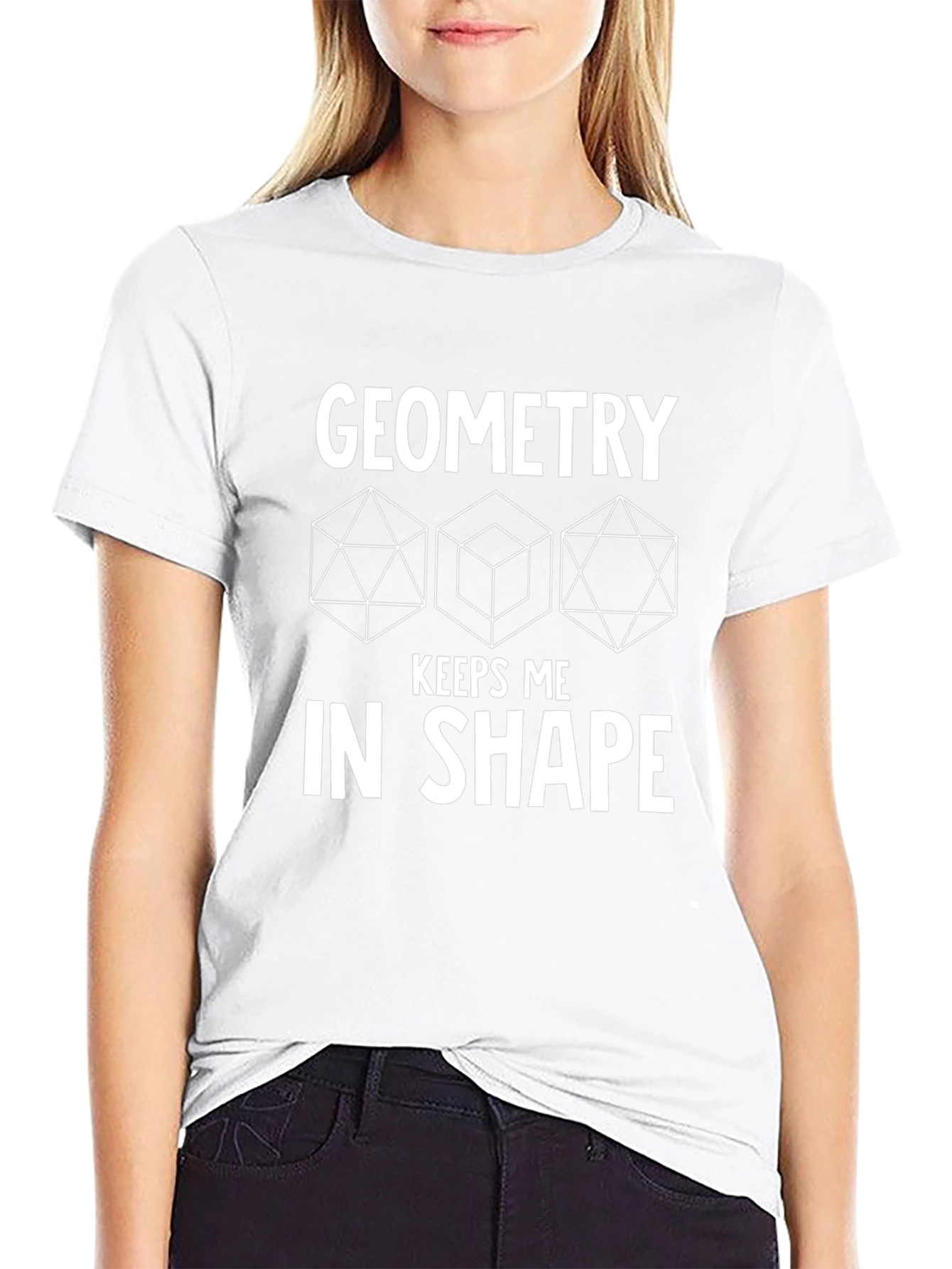 Geometry Keeps Me In Shape Black T-Shirt