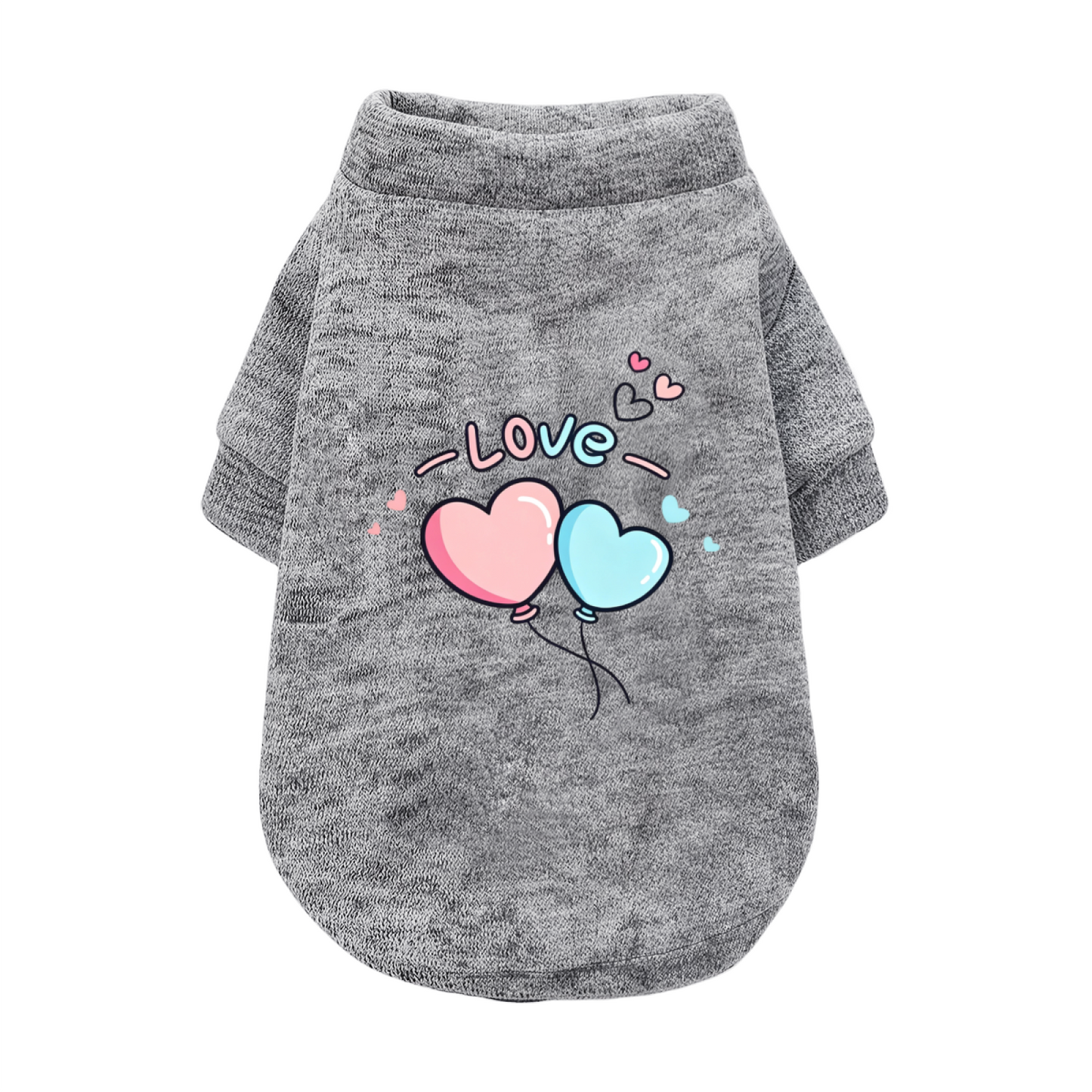 Sweet LOVE Heart Balloon Print Gentle Puppy Sweater