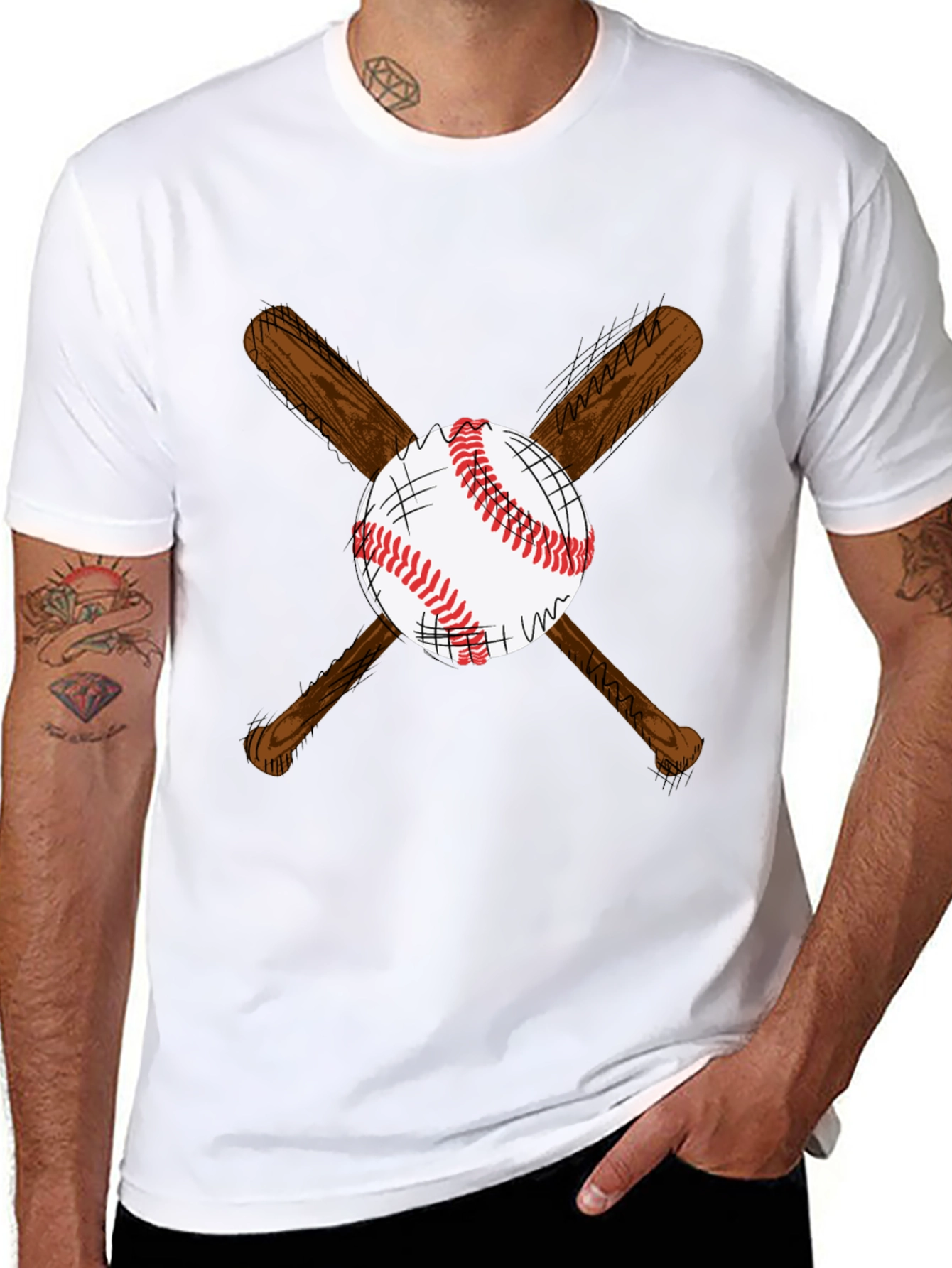 Baseball Bats and Ball Graphic T-Shirt
